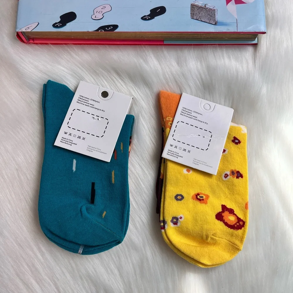 NWT Anthropology Vibrant Blue and Red Socks Hosiery Collection